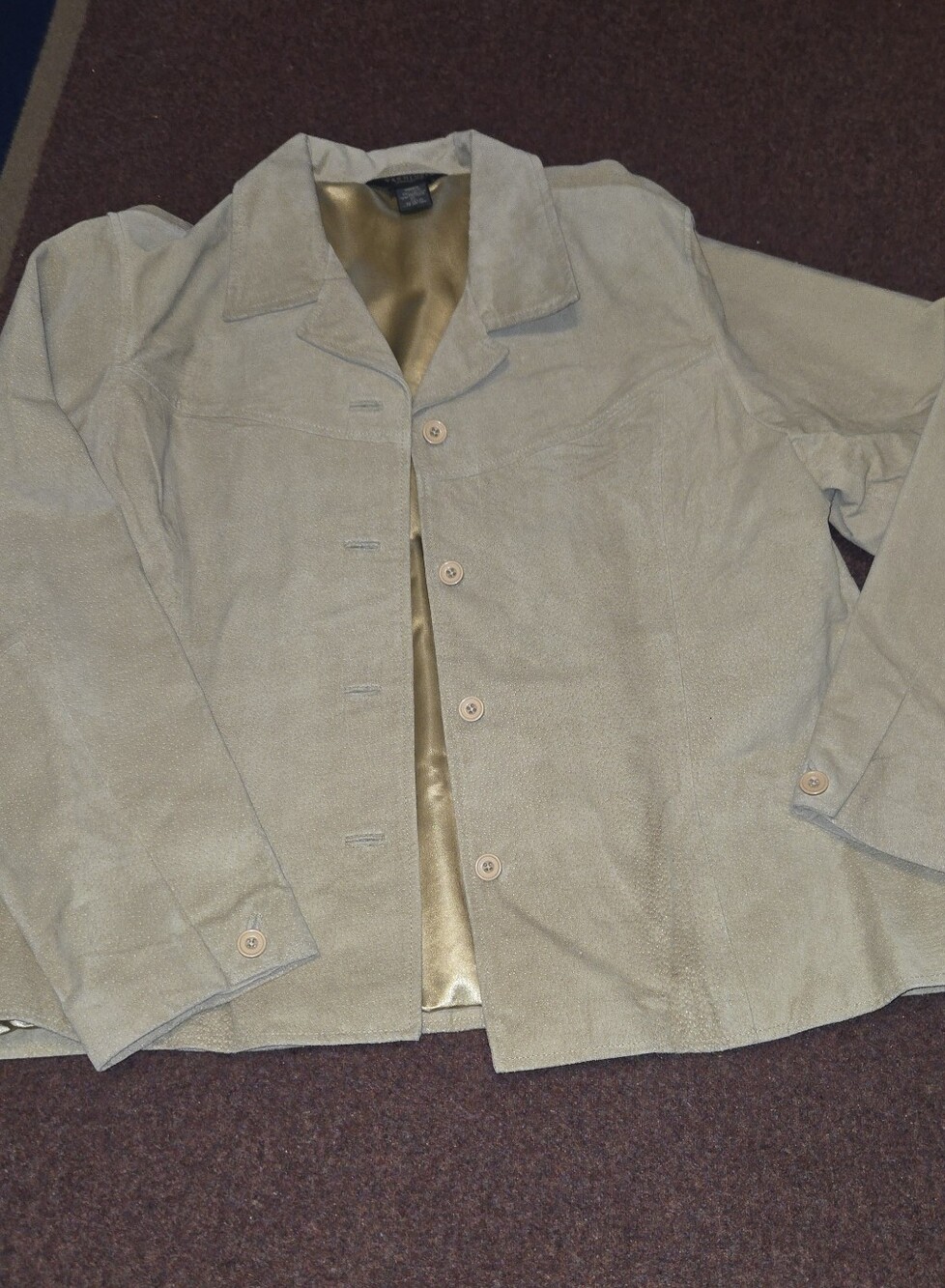 90s Van Heusen Suede Jacket Ladies XL Light Tan